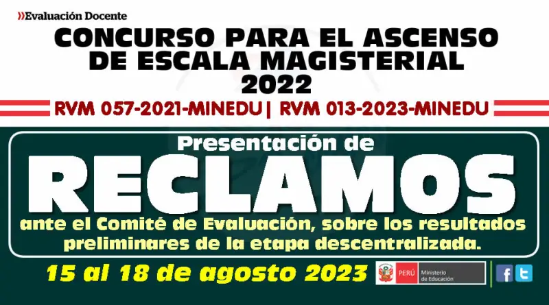 ASCENSO DE ESCALA 2022: Presentación de reclamos Comité de Evaluación