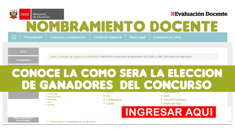 Elección de Ganadores del Concurso de Nombramiento Docente