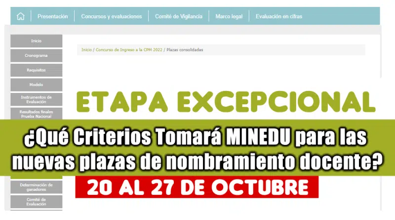 Nombramiento Docente: ETAPA EXCEPCIONAL