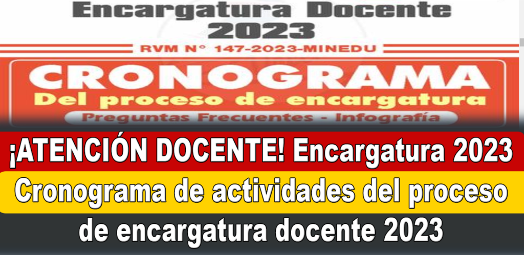 Proceso de Encargatura Docente 2023 Cronograma de Actividades