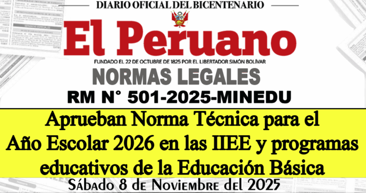 Norma Técnica que Define el Desarrollo del Año Escolar 2026