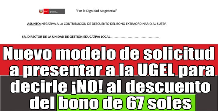Modelo de Oposición para Decir NO al Descuento Indebido del Bono de S/ 67