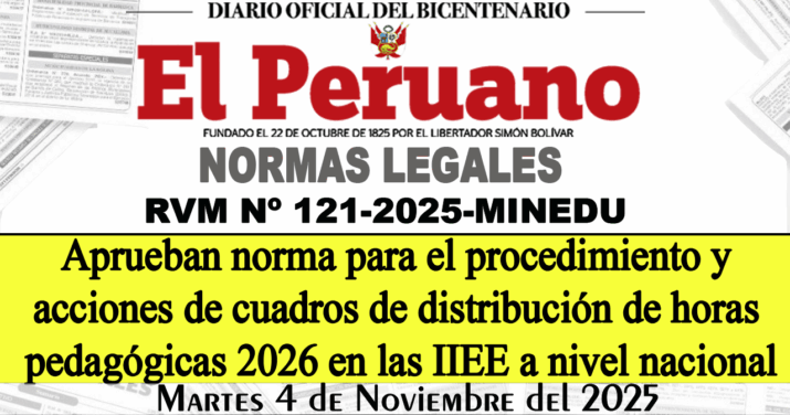 Norma que Regula la Distribución de Horas Pedagógicas 2026