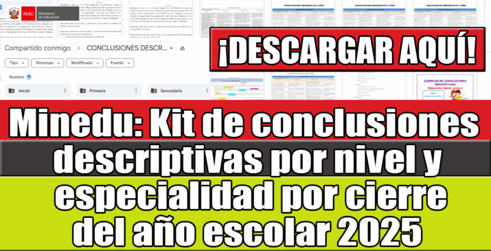 Minedu Kit de Conclusiones Descriptivas Desarrolladas