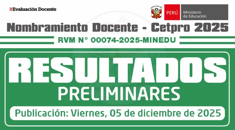 Nombramiento docente CETPRO 2025