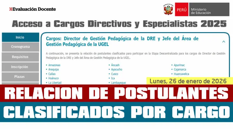 Acceso a Cargos Directivos y Especialistas 2025-2026