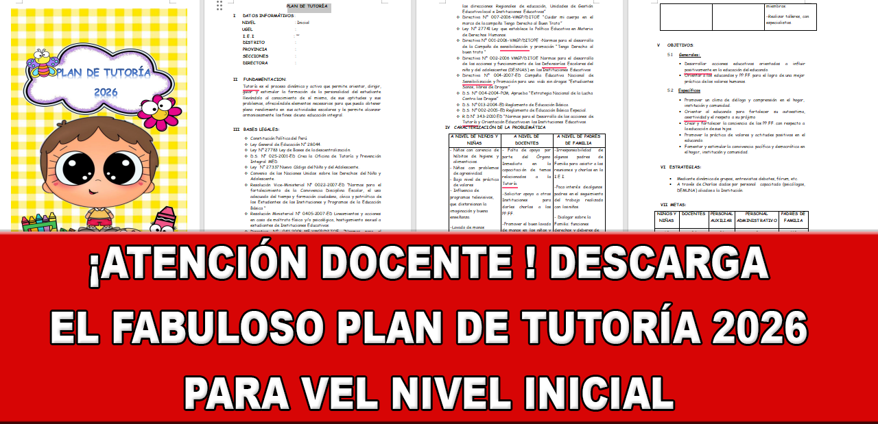 DESCARGA PLAN DE TUTORÍA 2026 NIVEL INICIAL
