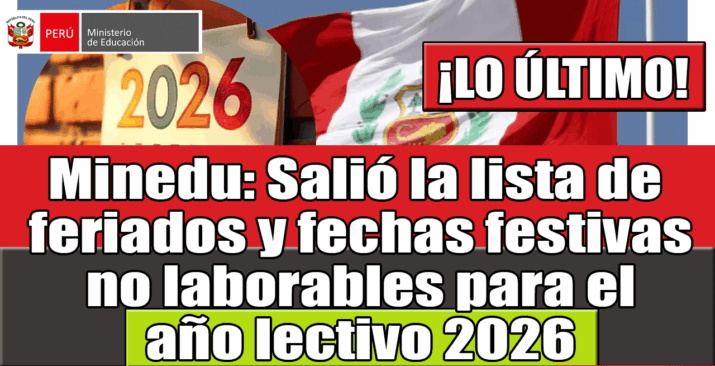 Calendario Escolar Minedu 2026