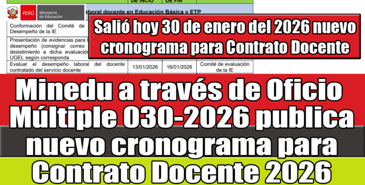 Oficio Múltiple modifica cronograma para Contrato Docente 2026