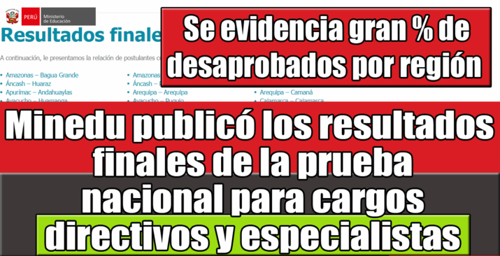 resultados finales de la prueba nacional para cargos directivos y especialistas