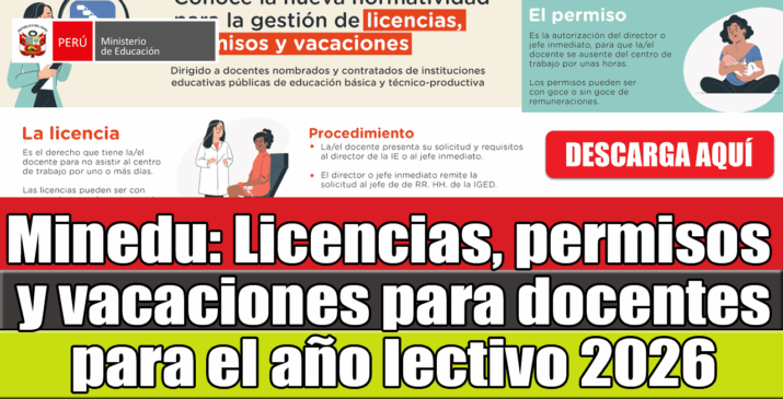 Licencias permisos y vacaciones para docentes para el año lectivo 2026