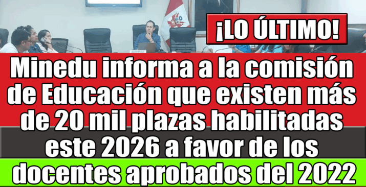Minedu informa a la comisión de Educación que existen más de 20 mil plazas habilitadas este 2026