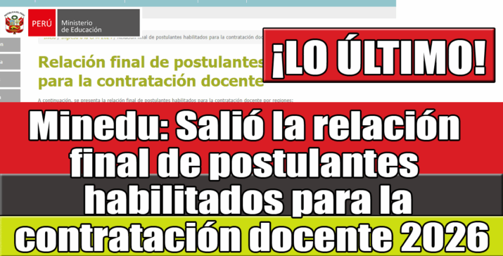relación final de postulantes habilitados para la contratación docente 2026