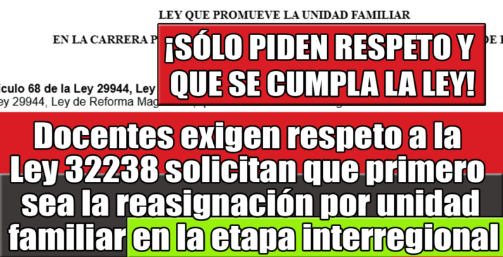 Docentes exigen prioridad para la Reasignación por Unidad Familiar Interregional