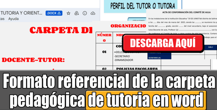 Formato de la Carpeta Pedagógica de Tutoría en Word