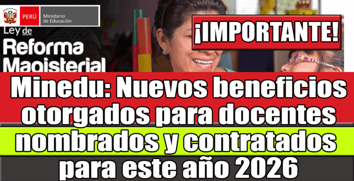 Beneficios otorgados para docentes nombrados y contratados 2026