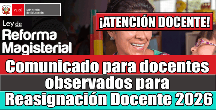 Docentes observados para Reasignación Docente 2026